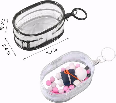 2 PCS Keychain Display Pouch Ita Bag Accessories Carrying Case for Figure Display Case Hanging Organizer Zipper Case in Saudi Arabia