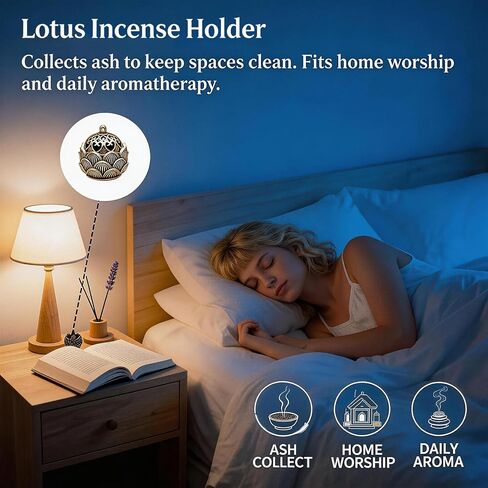 5 Pcs Cone Incense Holder Set, with Lotus Censer*2, Gourd, Water Drop, 9-Hole Base. Brass Incense Holder for Yoga, Home, Temple, Meditation (Vintage Style) in Saudi Arabia