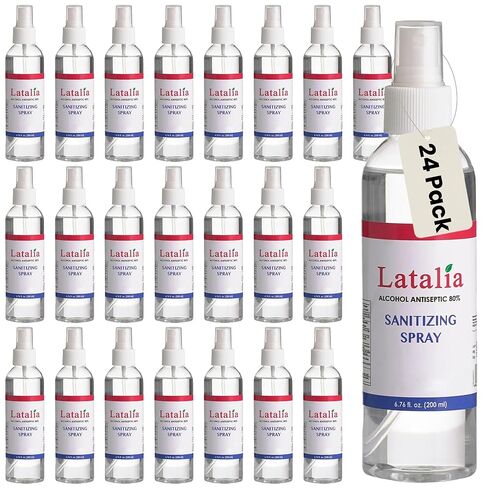 Latalia Unscented Hand Sanitizer Spray Refill Pack of 6 | 6.67 Fl oz with 80% Alcohol Bulk Hand Sanitizer Travel Size Spray | Hand Sanitizing Spray For Quick Dry Hand in Saudi Arabia