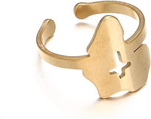 Africa Map Corss Symbol Ring Stainless Steel Adinkra Gye Nyame African Women Jewelry in Kuwait