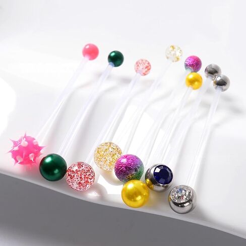 22Pcs Mix Style Pregnancy Belly Button Rings Long Bar 38mm Sport Maternity Flexible Bioplast Clear Navel Belly Rings Piercing Retainer for Women in Saudi Arabia