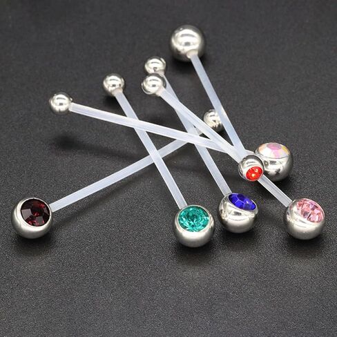 22Pcs Mix Style Pregnancy Belly Button Rings Long Bar 38mm Sport Maternity Flexible Bioplast Clear Navel Belly Rings Piercing Retainer for Women in Saudi Arabia