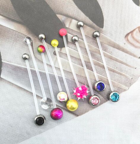 22Pcs Mix Style Pregnancy Belly Button Rings Long Bar 38mm Sport Maternity Flexible Bioplast Clear Navel Belly Rings Piercing Retainer for Women in Saudi Arabia