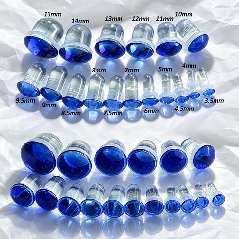 7 Colors Glass Single Flare Gauges for Ears Comfy Ear Gauge Plugs and Tunnels with O-Ring Ear Stretching Kit 14G-11/16 Available for Women Men Expanders Piercing Jewelry in Kuwait