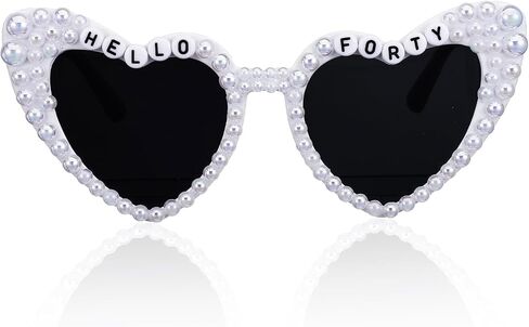 40th Birthday Sunglasses, Hello Forty Heart Glasses for Women Men, 40th Birthday Gifts Women in Kuwait
