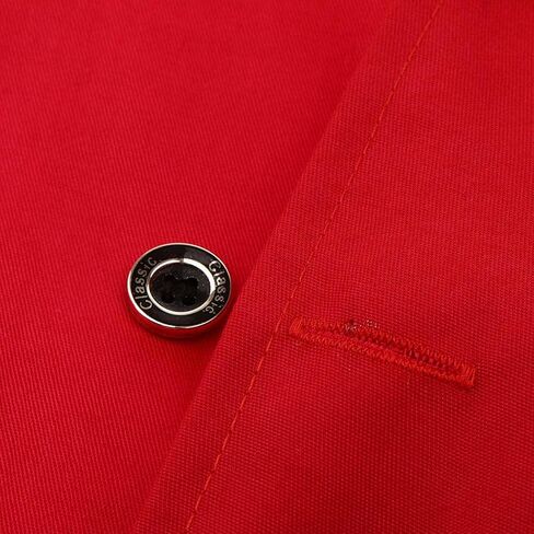 Chef Jacket Uniform Chef Coat Men Chef Jackets Short Sleeves Kitchen Uniform Cotton Soil Release Machine Washable Suitable for Wai, Red, L in Kuwait
