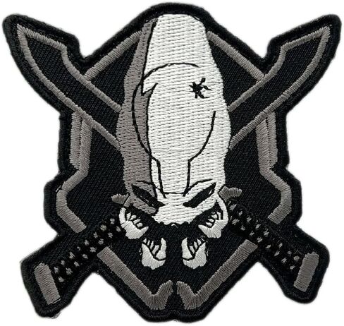Legendary Skull Wht/Blk Tactical Patch [3.50 inch - Hook Fastener Backing ] in Saudi Arabia