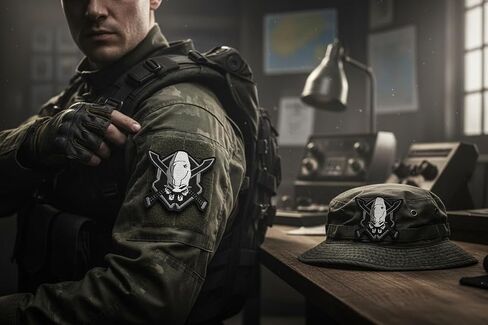Legendary Skull Wht/Blk Tactical Patch [3.50 inch - Hook Fastener Backing ] in Saudi Arabia
