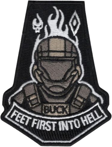Legendary Skull Wht/Blk Tactical Patch [3.50 inch - Hook Fastener Backing ] in Saudi Arabia
