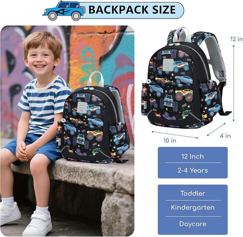 CAMTOP Toddler Backpack for Boys Girls with Lunch Box, 12" H Kids Backpacks and Lunch Box Set Preschool Bookbag for Daycare Travel in Saudi Arabia