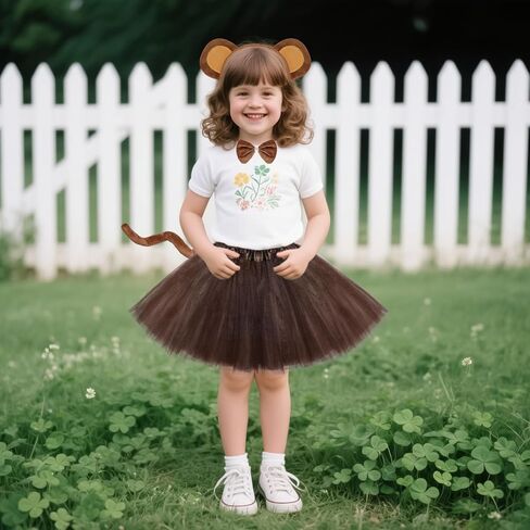 Monkey Costume Set Monkey Ears Headband Bowtie Tail Tutus Costume Accessory for Women Halloween Cosplay Set in Saudi Arabia