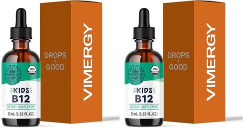 Vimergy USDA Organic B12 - Travel Size - 30 Servings – Alcohol Free B-12 Liquid Vitamin - Supports Brain Energy, Nervous System, Cognition, Memory - No Gluten, Non-GMO, Vegan & Paleo (30 ml) in Kuwait