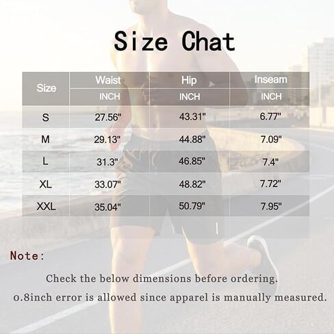 2 Pack Men's Athletic Shorts Zipper Pockets Elastic Waist Running Gym in Kuwait