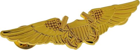 USN Naval Flight Officer Wings Regulation Badge Pin, Gold Plated, 2.75 in Saudi Arabia