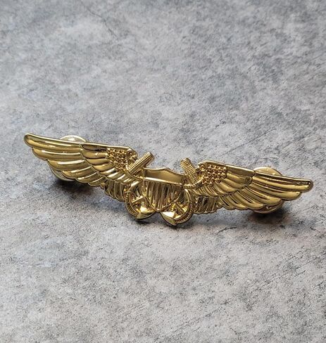 USN Naval Flight Officer Wings Regulation Badge Pin, Gold Plated, 2.75 in Saudi Arabia