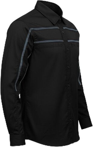 MMCC Men's Octane Work Shirt - Long Sleeve Mechanic Button-Up with Chest Pockets in Kuwait
