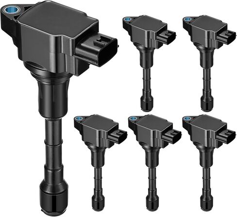 مجموعة من 6 ملفات إشعال UF617 متوافقة مع نيسان 370Z إنفينيتي Q70 Q70L QX50 QX70 Q40 Q50 Q60 EX37 FX37 FX50 G37 M37 M56 3.7L 5.0L 5.6L V6 V8 لاستبدال 22448EY00A 22448-EY00A يو إف-617 in Kuwait