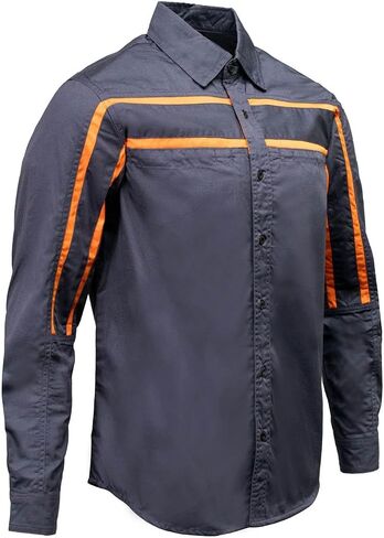 MMCC Men's Octane Work Shirt - Long Sleeve Mechanic Button-Up with Chest Pockets in Kuwait