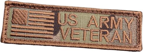 US Army Veteran camo Print 1x3.5 Vet Morale Tactical Touch Fastener Cap Patch in Kuwait