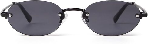 SORVINO Retro Small Oval Sunglasses for Women Men, Trendy Rimless Sun Glasses Fashion Narrow Shades Y2K Designer Sunnies in Saudi Arabia