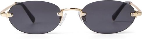 SORVINO Retro Small Oval Sunglasses for Women Men, Trendy Rimless Sun Glasses Fashion Narrow Shades Y2K Designer Sunnies in Saudi Arabia