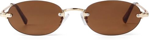 SORVINO Retro Small Oval Sunglasses for Women Men, Trendy Rimless Sun Glasses Fashion Narrow Shades Y2K Designer Sunnies in Saudi Arabia