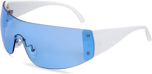 Oversized Y2K Sunglasses for Women Men Trendy Rimless Star Wrap Around Sunglasses Cool Rave Shades in Saudi Arabia