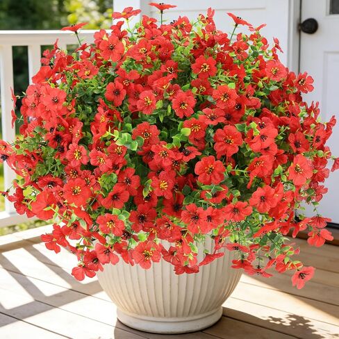 24 Bundles Artificial Flowers for Outdoors, UV Resistant Faux Flowers for Outdoor Planters, Fake Flowers for Outside Porch Patio Window Box, Mixed Color Daisy Bushes for Garden Decor(MUL) in Saudi Arabia