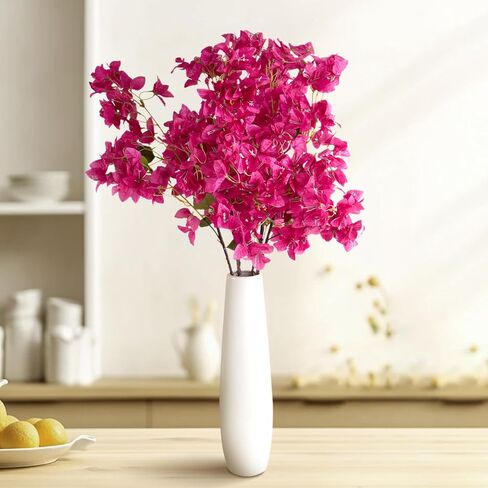 6PCS Silk Bougainvillea Artificial Flowers, UV Resistant, 36 Branches, Long Stems Faux Flower, Realistic Fake Bougainvillea Vines, for Wedding Porch Home Party Garden DIY Decor - 38 inch (Fuchsia) in Saudi Arabia