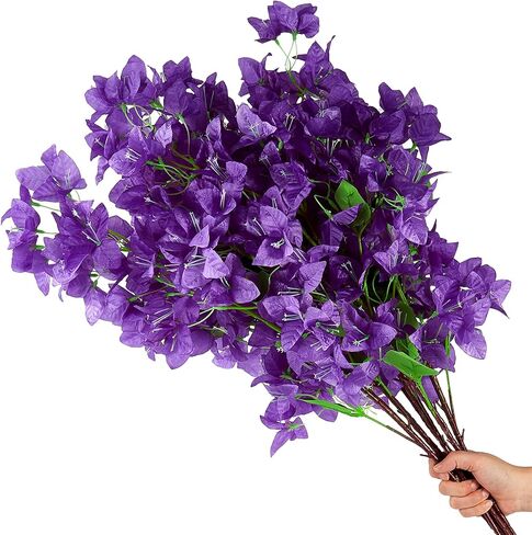 6PCS Silk Bougainvillea Artificial Flowers, UV Resistant, 36 Branches, Long Stems Faux Flower, Realistic Fake Bougainvillea Vines, for Wedding Porch Home Party Garden DIY Decor - 38 inch (Fuchsia) in Saudi Arabia