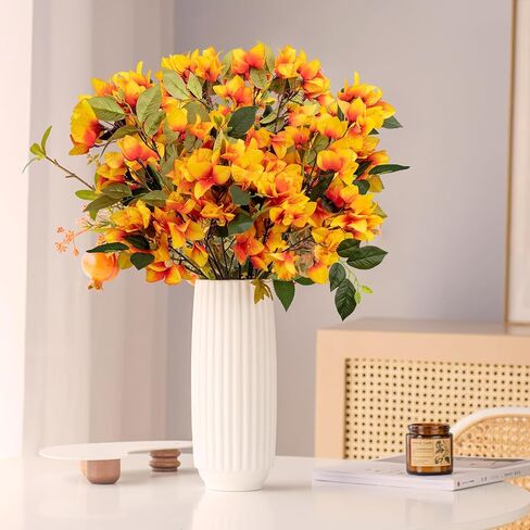 6PCS Silk Bougainvillea Artificial Flowers, UV Resistant, 36 Branches, Long Stems Faux Flower, Realistic Fake Bougainvillea Vines, for Wedding Porch Home Party Garden DIY Decor - 38 inch (Fuchsia) in Saudi Arabia