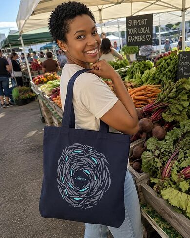 The Chosen: Against The Current Canvas Tote Bag With Interior Pocket, Large Durable Everyday Carry Bag For Errands, Beach and Study Use in Saudi Arabia