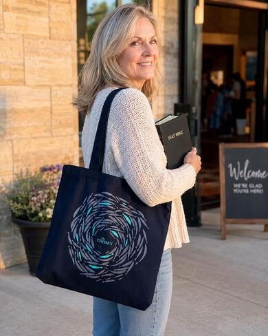 The Chosen: Against The Current Canvas Tote Bag With Interior Pocket, Large Durable Everyday Carry Bag For Errands, Beach and Study Use in Saudi Arabia