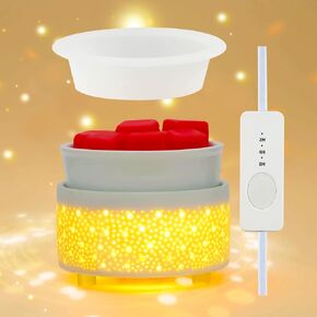 Wax Melt Warmer Ceramic 3-in-1 Oil Burner Electric Candle Wax Warmer Burner Heating Plate Melter Fragrance Warmer for Scented Waxs Home Office Bedroom Aromatherapy Gift& Décor in Saudi Arabia
