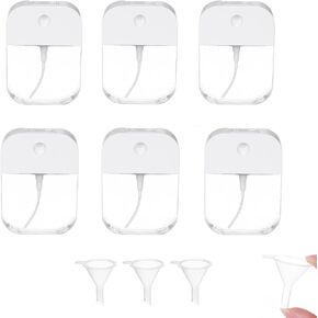6Pcs Portable Card Clear Spray Bottles,Hand Sanitizer Spray Case,38ml/1.29oz Refillable Plastic Perfume Atomizer Vials,for Essential Oils, Moisturizing Water,Atomizer for Office & On-the-Go Use in Saudi Arabia