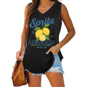 Spritz Veneto Dal 1919 Ltalia Tank Top for Women Limoncello Spritz V Neck Shirt in Saudi Arabia
