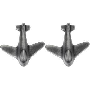 ARTIBETTER Cartoon Airplane Zinc Alloy Wardrobe Handles and Drawer Pulls for Bedroom Nursery, Black Brushed Finish, 2pcs Set with Screws, Furniture Door Knobs for Dressers and Closets in Saudi Arabia