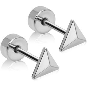 XUU Titanium Earrings Flat Back 20G Implant-Grade, Geometric Square/Triangle/Marquise/Rectangle/Teardrop, Minimalist Small Studs, Safe Sensitive Ear For Women, 6mm Post, 5 Colors, Pair in Saudi Arabia