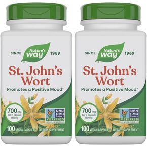 Nature's Way Premium St. John’s Wort Herb, Promotes A Positive Outlook*, 700 mg per serving, 180 Vegan Capsules in Saudi Arabia
