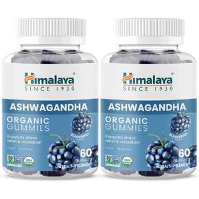 Himalaya Organic Ashwagandha, 60 Day Supply, Herbal Supplement for Stress Relief, Energy Support, Occasional Sleeplessness, USDA Certified Organic, Non-GMO, Vegan, Gluten Free, 670 mg, 60 Caplets in Saudi Arabia