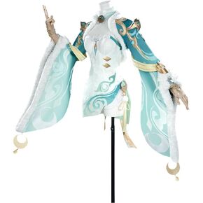 Zibai Cosplay Genshin Women Costumes Short Green Cheongsam Full Set White Horse Adeptus Outfit for Halloween Party in Saudi Arabia