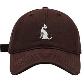 Men's Baseball Caps White and Black Cat Embroidered Washed Cotton Adjustable Dad Hat Men in Saudi Arabia