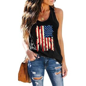 MAIHUN American Flag Tank Tops for Women 4th of July Vest Patriotic Shirt USA Flag Stars Stripes Sleeveless in Saudi Arabia