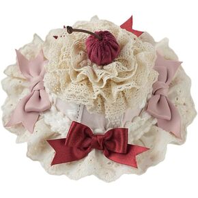 Lolita Mini Top Hat Cake Cocktail Tea Party Fascinator Women Bow Mini Top Hat Lolita Hair Accessories in Saudi Arabia