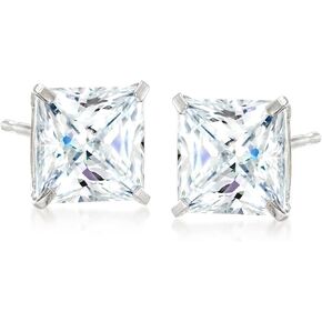 Ross-Simons Princess-Cut CZ Stud Earrings in 14kt White Gold in Saudi Arabia