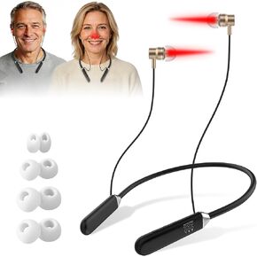 Upgraded 2-in-1 Red Light Therapy Device for Ears & Nose, Dual-Wavelength 660nm Red Light & 810nm Near-Infrared Light, Timer Function, Neck-Wearable Design for Ear Comfort & Daily Wellness Care in Saudi Arabia