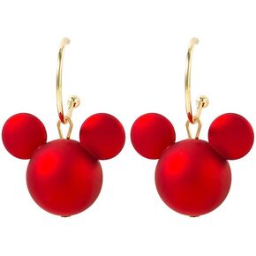 Earrings for Women Trendy, Hoop Earrings for Women, Glossy Red Charm Drop Hoops, Cute Statement Jewelry for Party Holiday Gift in Saudi Arabia