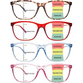 4 Pack Progressive Multifocal Reading Glasses for Women, Blue Light Blocking Oversized Readers in Saudi Arabia