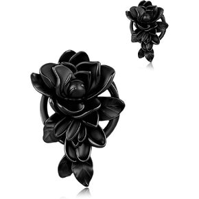 2PCS Flower Ear Gauges Stainless Steel Screw Back 0g 00g Ear Plugs Tunnels for Stretched Ears Hypoallergenic Ear Expander Body Jewelry for Women & Men(8mm-16mm) in Saudi Arabia