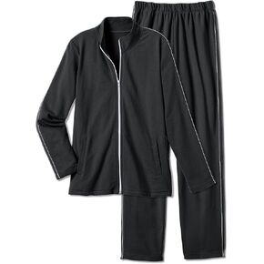 CATALOG CLASSICS Womens Sweat Suits 2 Piece Set Jogger Track Suits, Thin Stripe - 3X, Black in Saudi Arabia